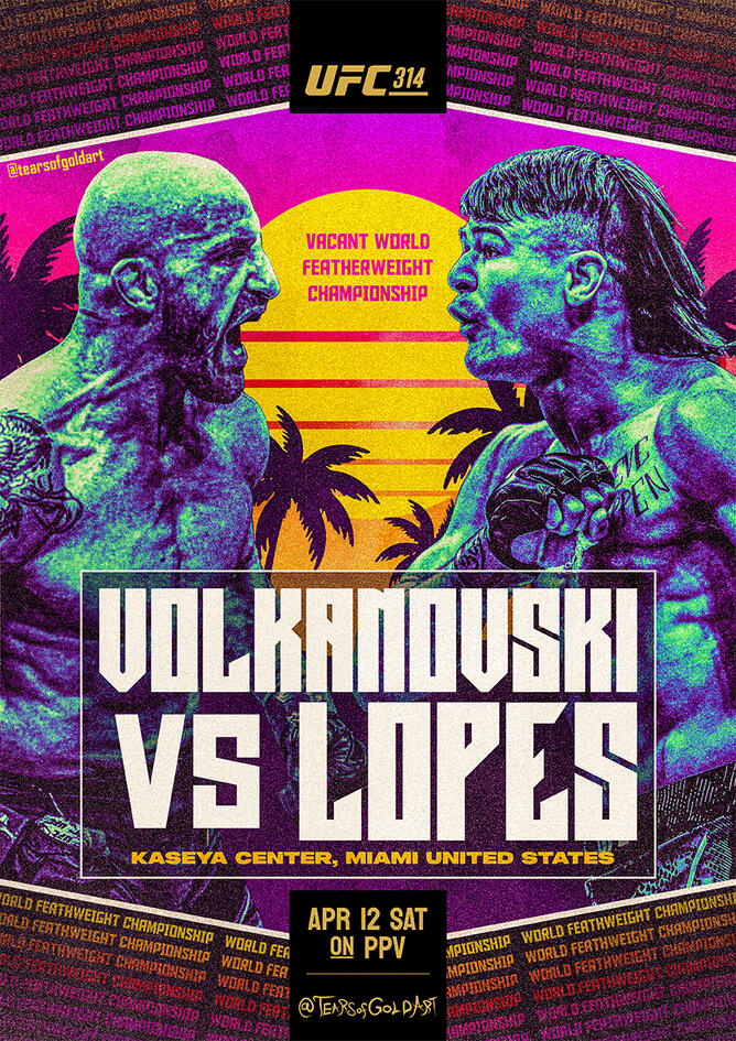 UFC 314 Volkanovski Vs Lopes Poster